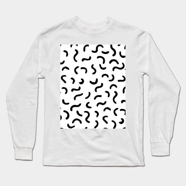 Fancy line black and white pattern Long Sleeve T-Shirt by Word and Saying